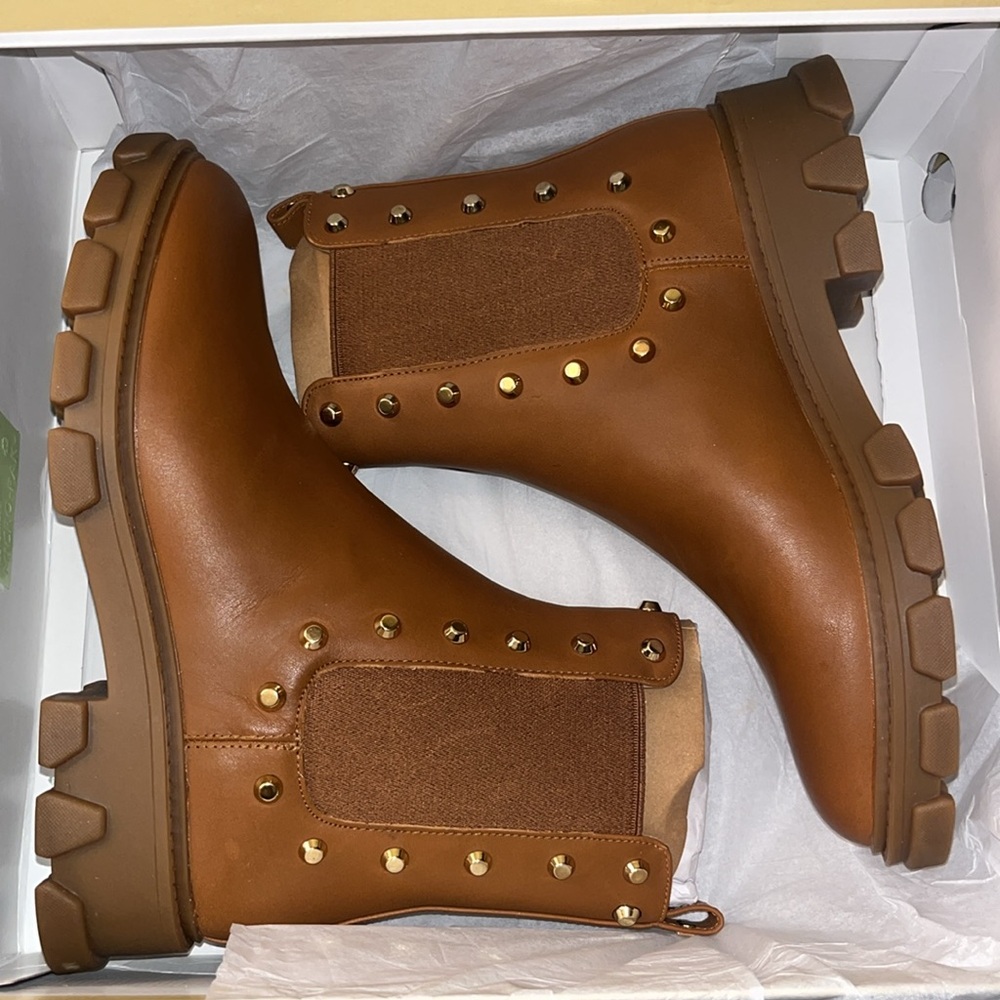 MICHAEL MICHAEL KORS Womens Brown Back Pull-Tab Ridley Leather Chelsea Boot 5.5M - Picture 16 of 16